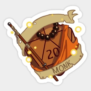 D20 Fantasy Monk Dice Sticker